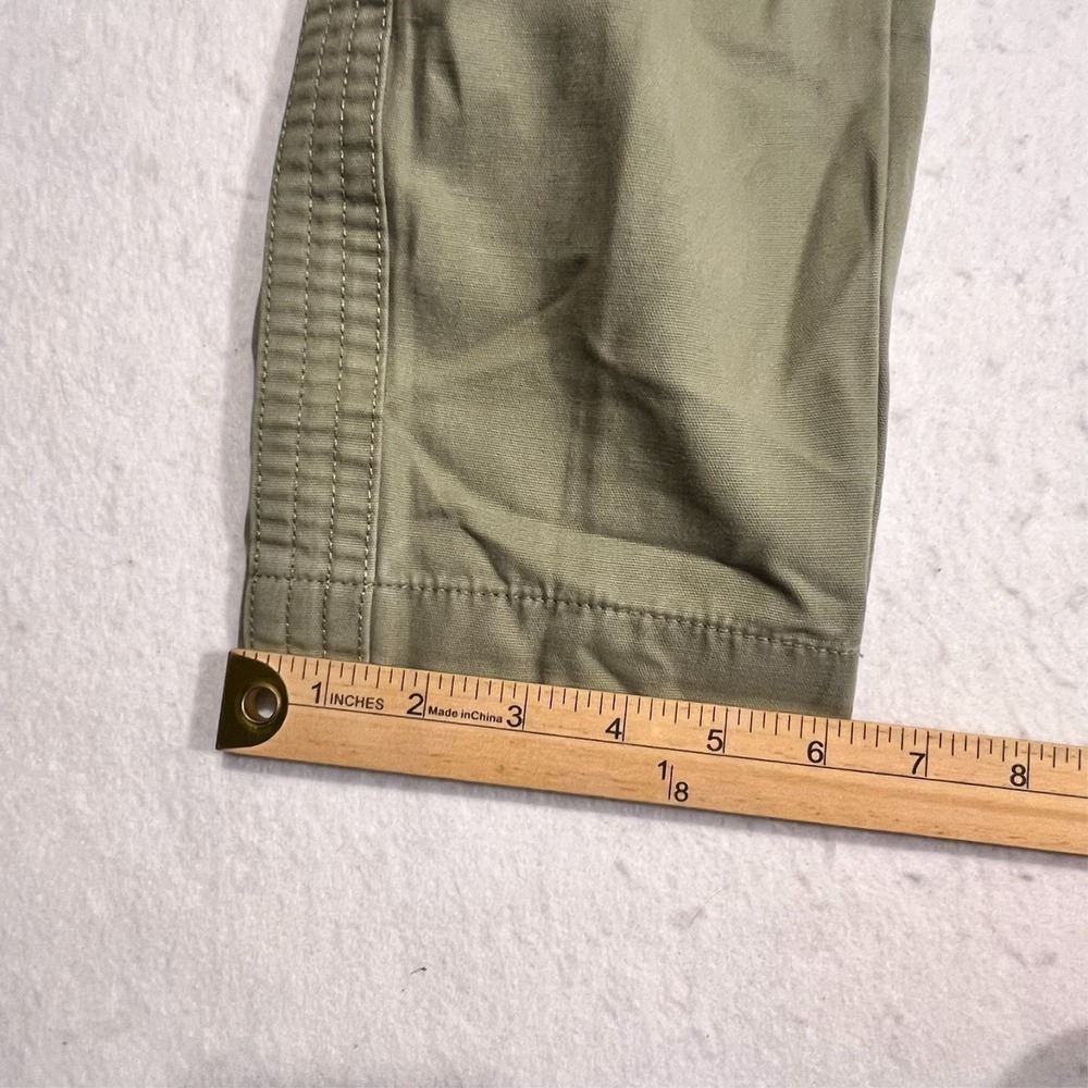 Talbots Slim‎ Cargo Pants Canvas Cotton Elastic Waist Green Size 8P Petite 30x25 - Picture 7 of 13